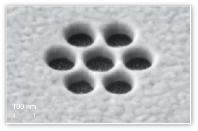 AM image of a FIB milled plasmonic structure