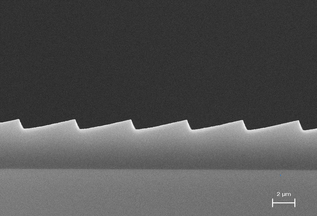 SEM picture of a blazed grating cross-section