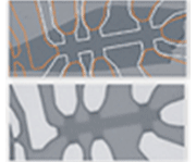 SEM image illustrating nanocontacting on graphene