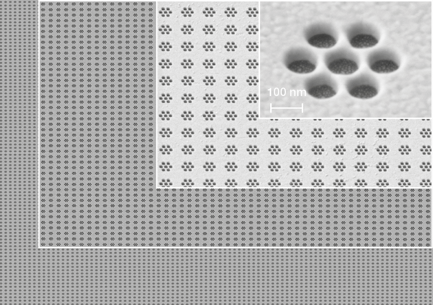 collage of Oligomer Structures with Heptamer-arranged nanohole array