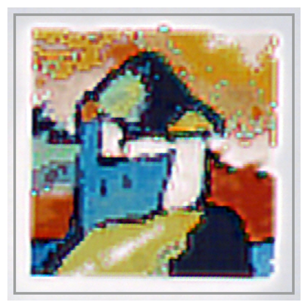 Replication of Kandinsky painting by FIB milling