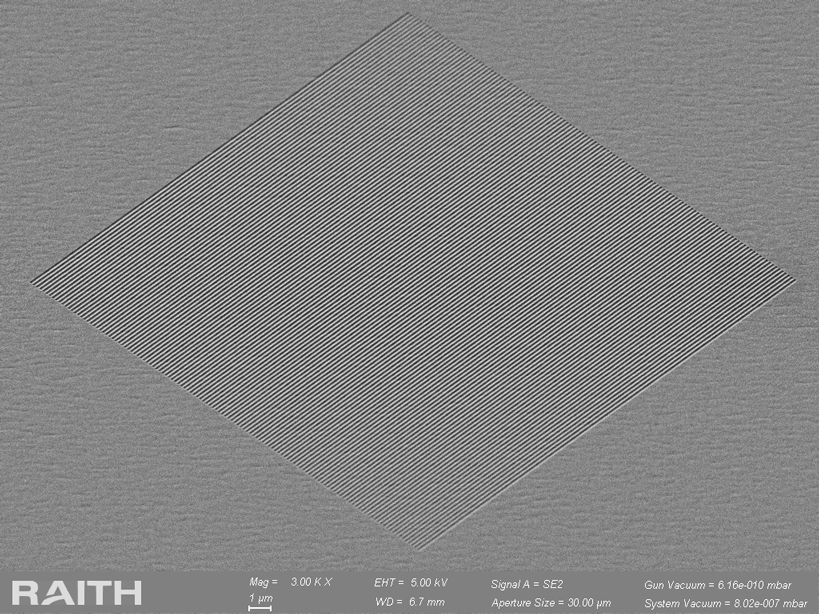 SEM image of a nanopatterned magnetic structure